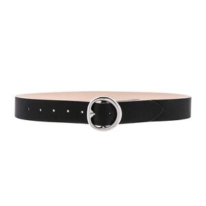 B-Low the Belt Baby Bell Bottom Black Silver Leather Belt Size XS